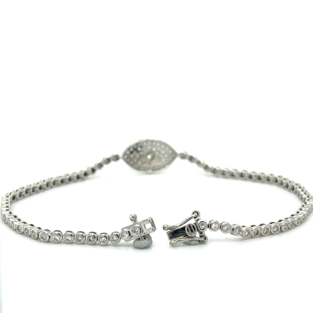 Bezel Set Evil Eye Tennis Bracelet