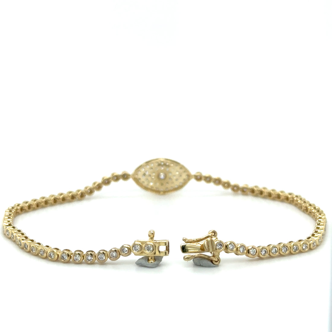 Bezel Set Evil Eye Tennis Bracelet