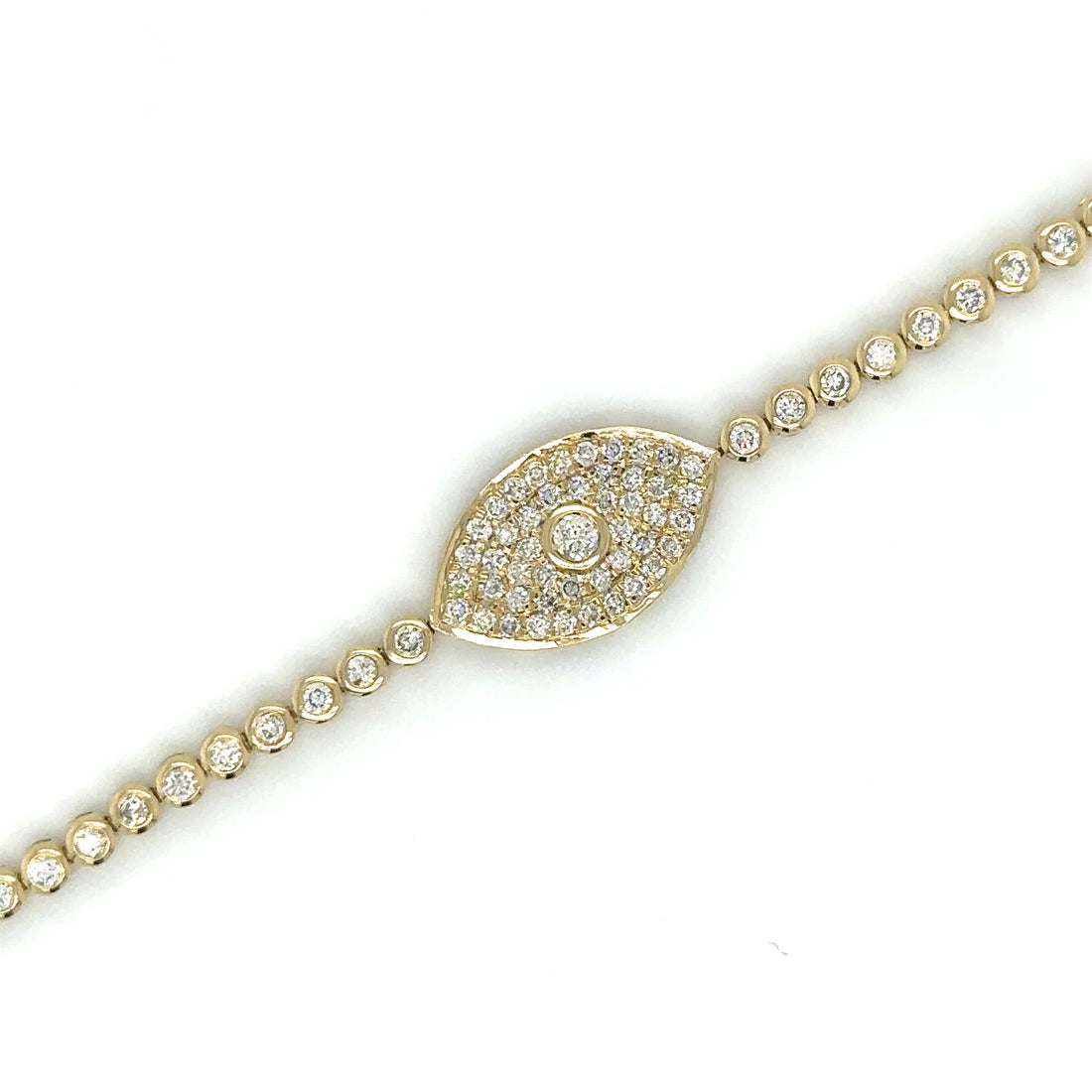 Bezel Set Evil Eye Tennis Bracelet