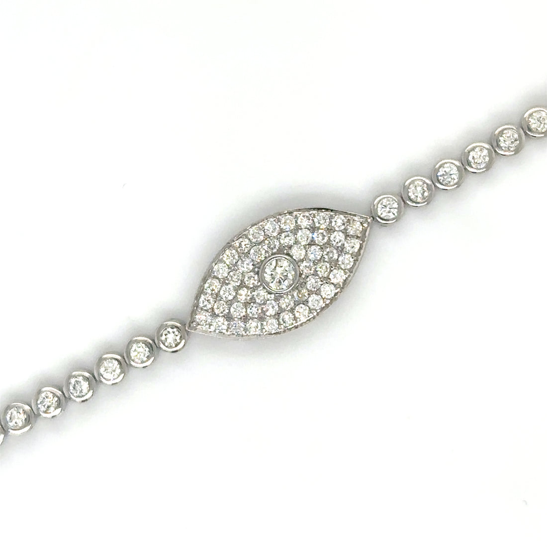 Bezel Set Evil Eye Tennis Bracelet