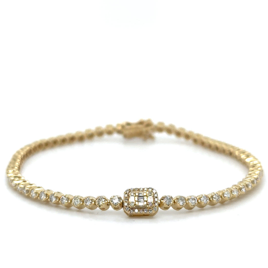 Diamond Tennis Bracelet With Baguette Diamonds