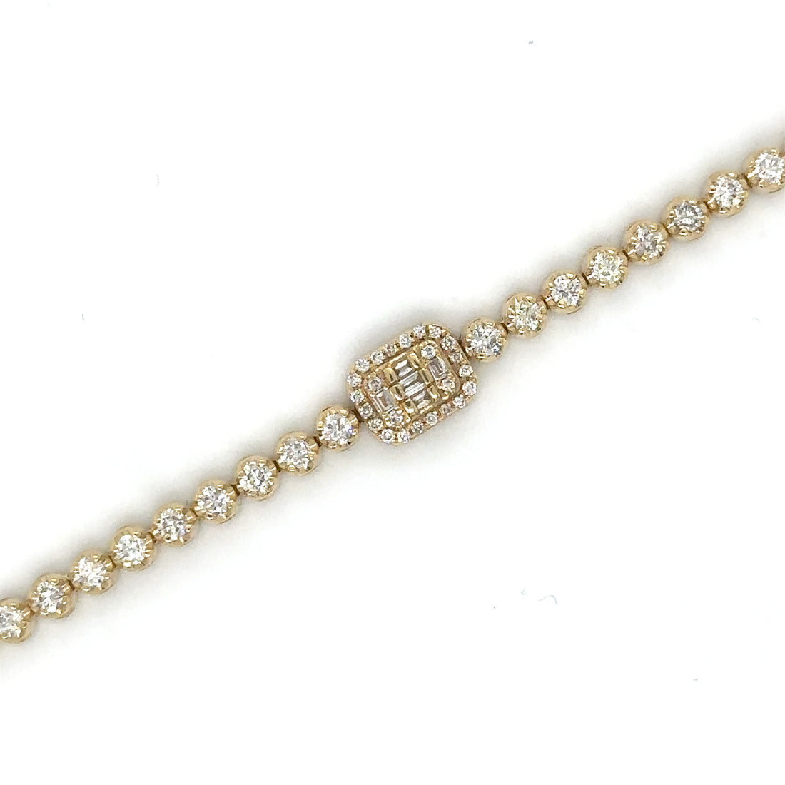 Diamond Tennis Bracelet With Baguette Diamonds