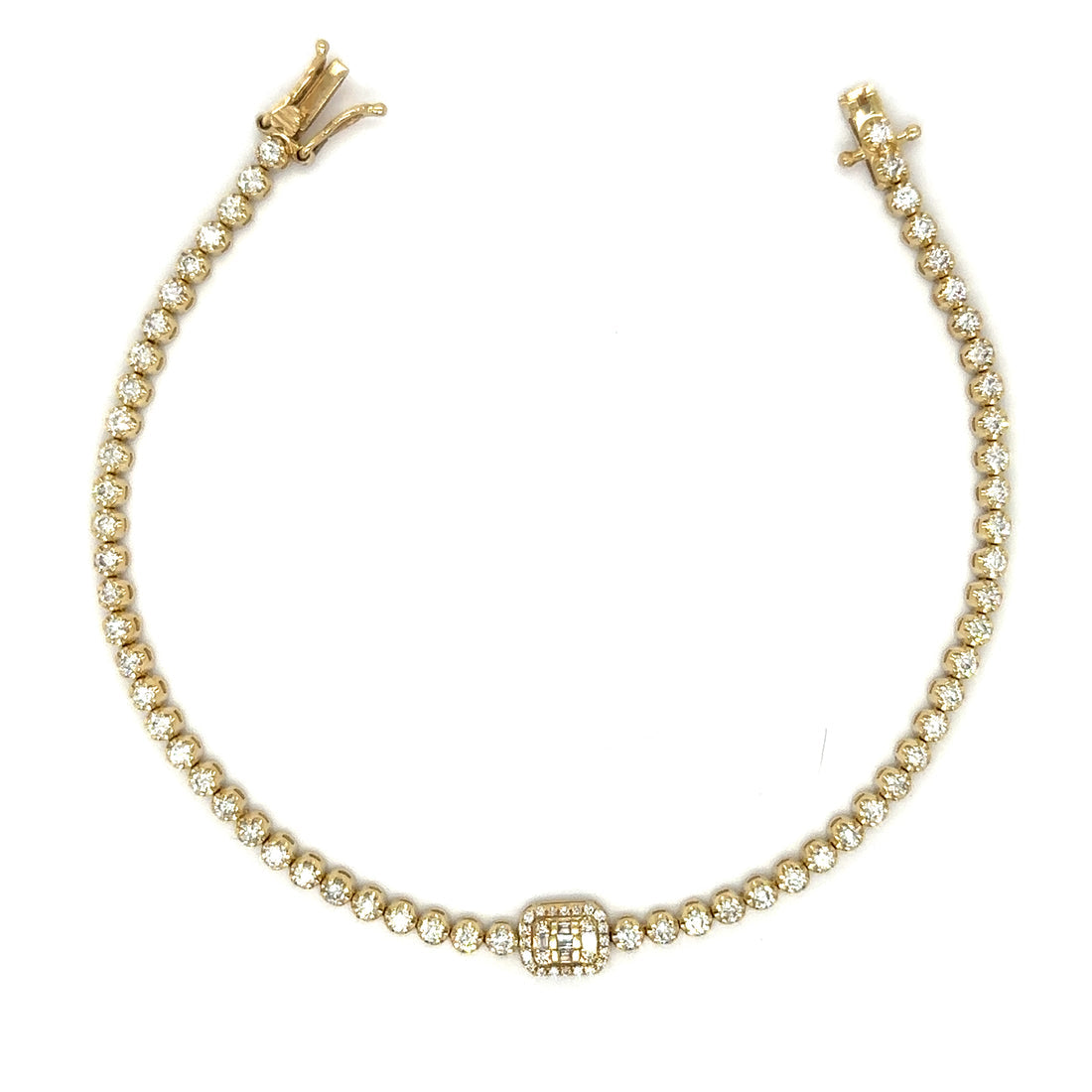 Diamond Tennis Bracelet With Baguette Diamonds
