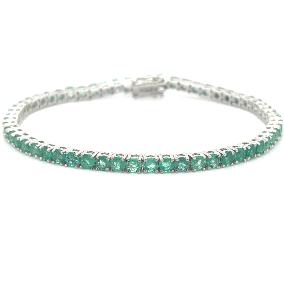 14kt White Gold Emerald Bracelet