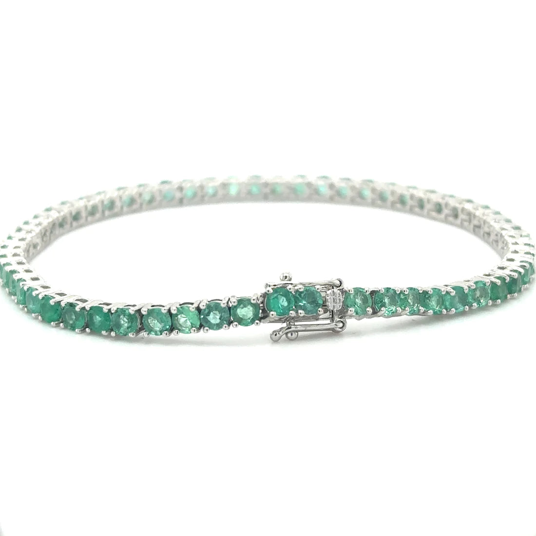 14kt White Gold Emerald Bracelet