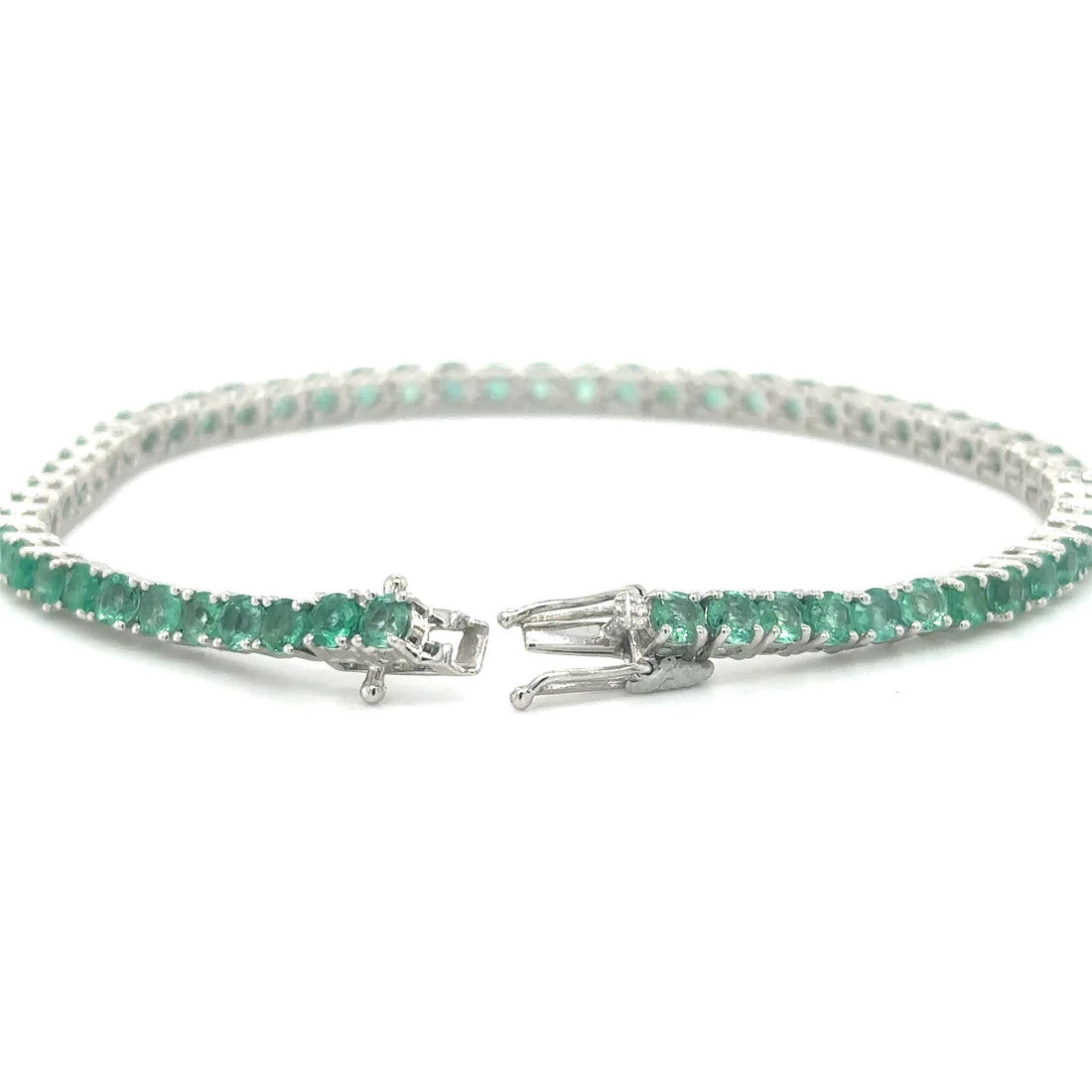 14kt White Gold Emerald Bracelet