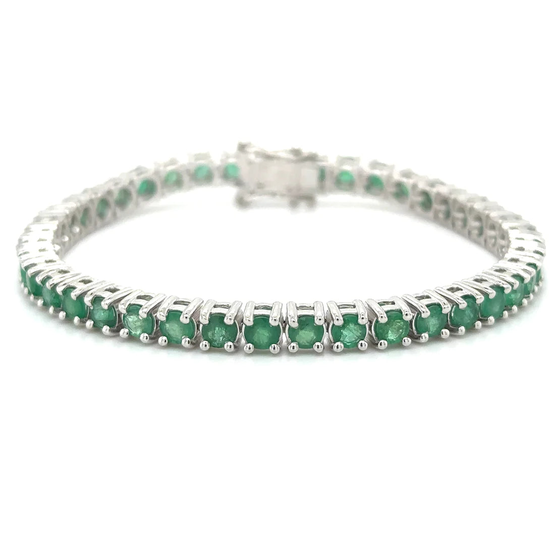 14kt White Gold Emerald Bracelet