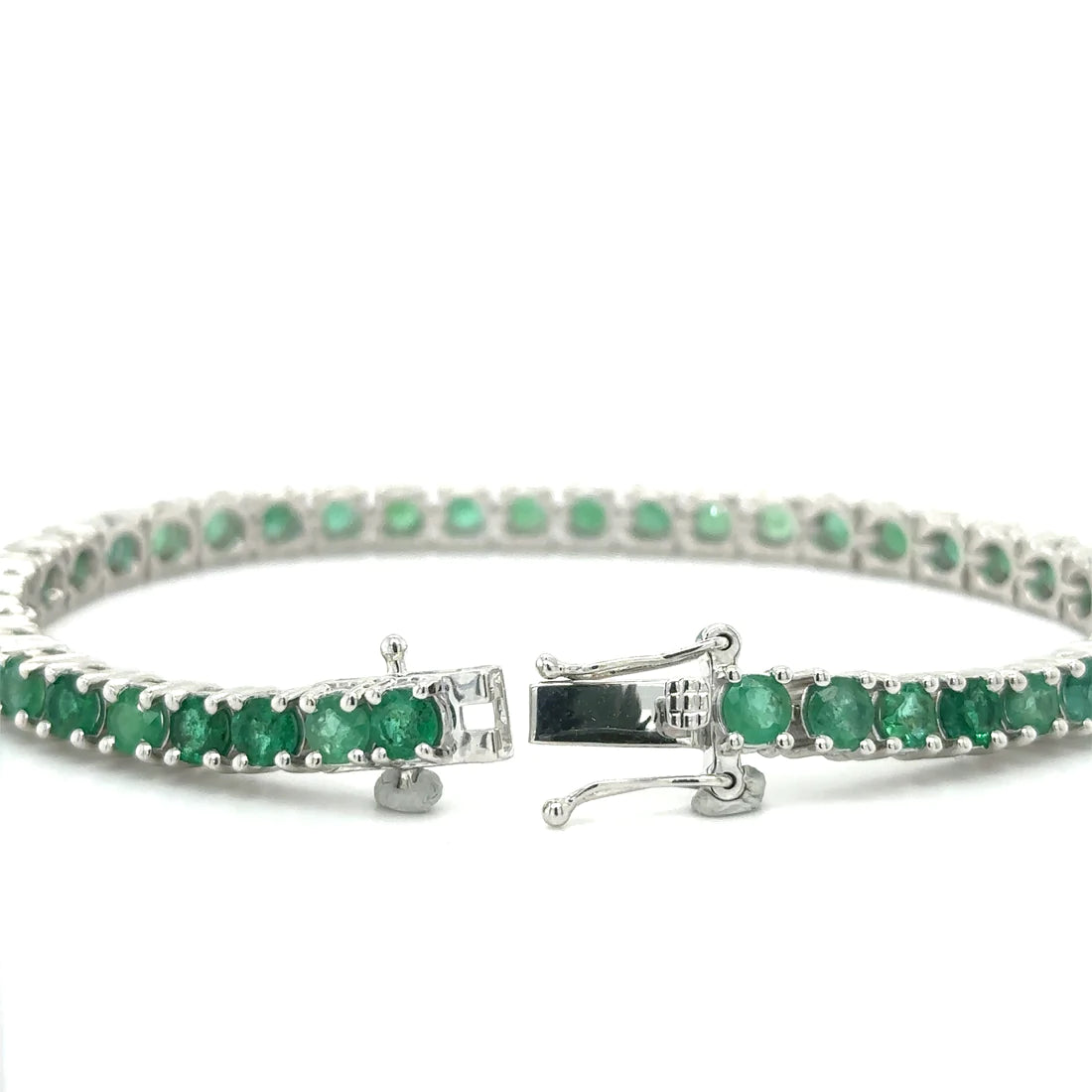 14kt White Gold Emerald Bracelet