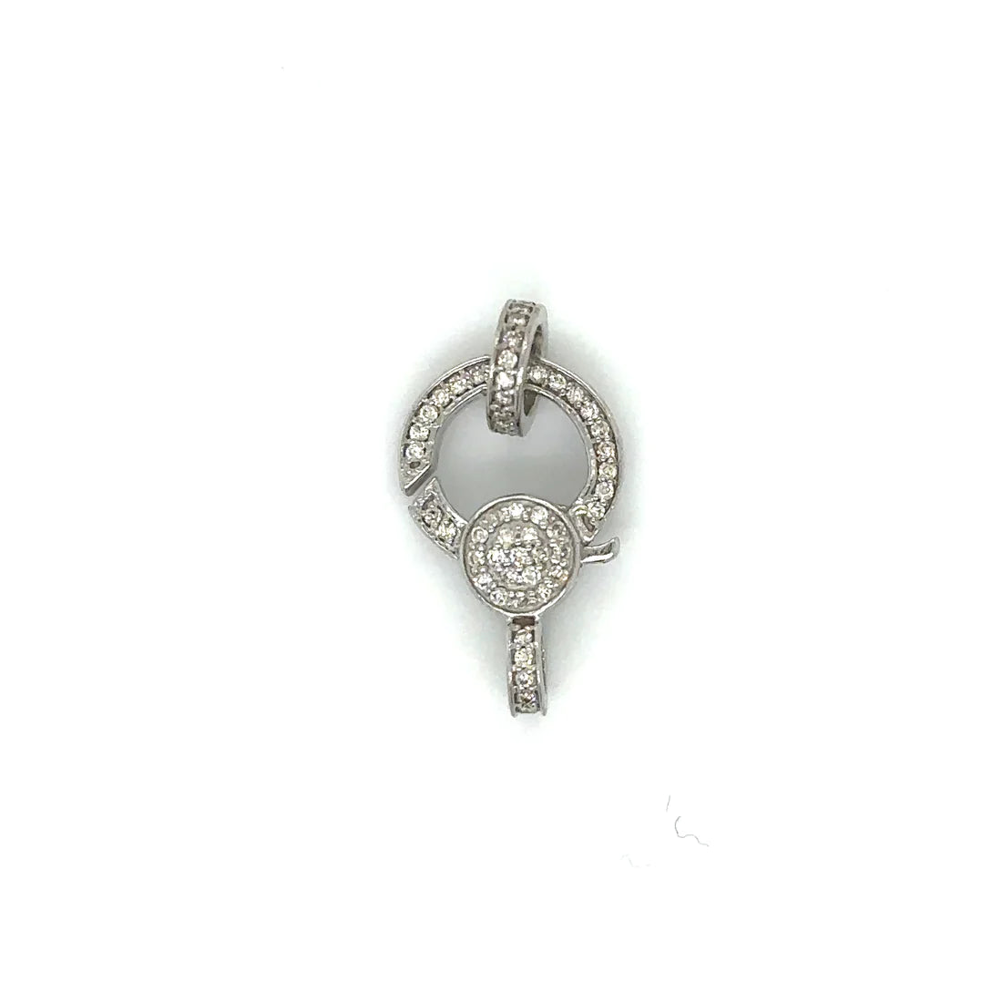 14kt White Gold Lobster Lock With Diamonds