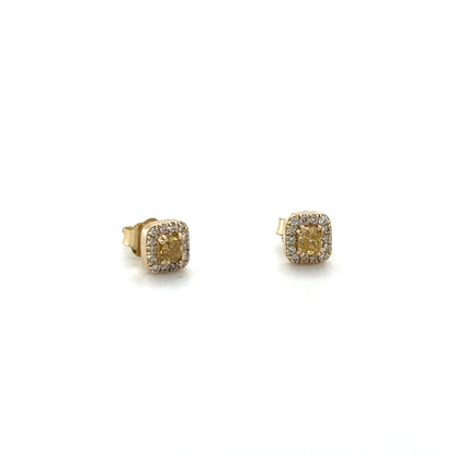 14k Yellow Gold Earring With Yellow Diamonds