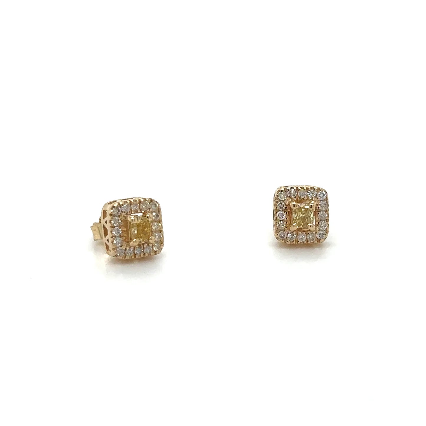 14k Yellow Gold Earring With Yellow Diamonds