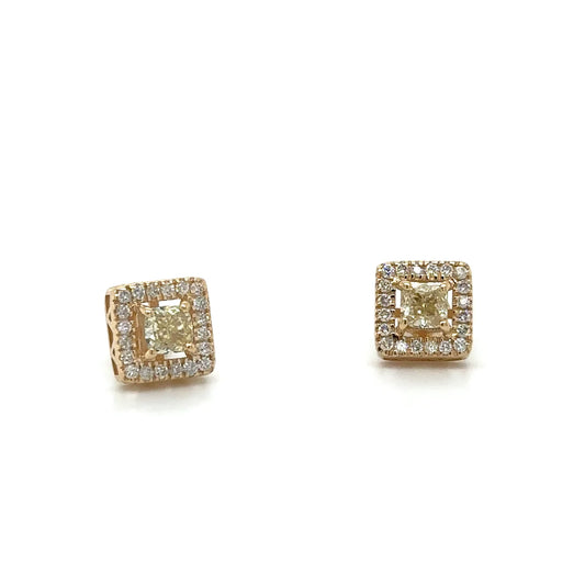 14k Yellow Gold Earring With Yellow Diamonds