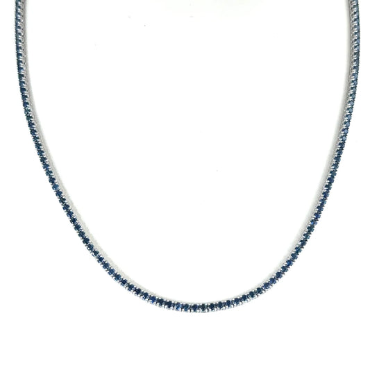 14kt White Gold Sapphire Necklace