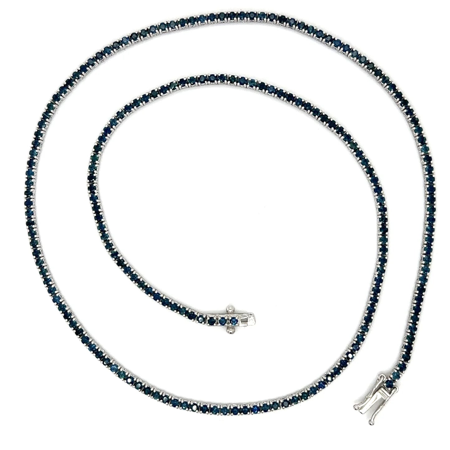 14kt White Gold Sapphire Necklace