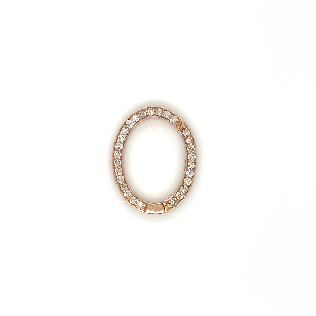 14k Rose Gold Diamond Oval Lock