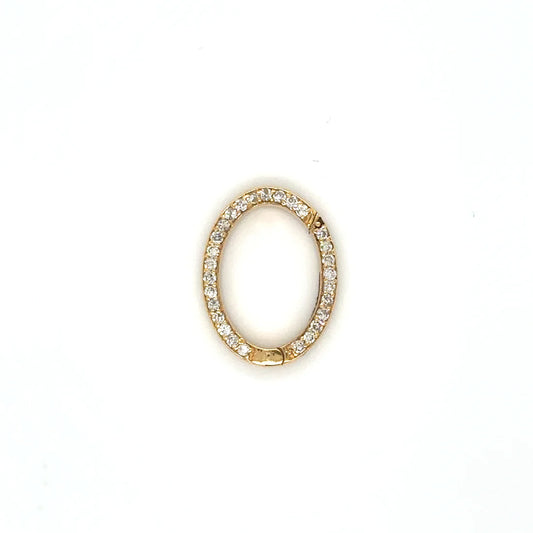 14k Yellow Gold Diamond Oval Lock