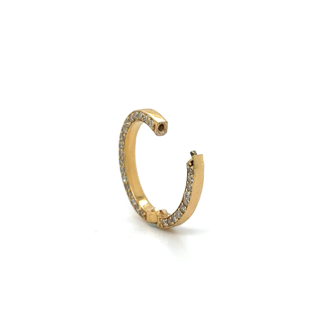 14k Yellow Gold Diamond Oval Lock