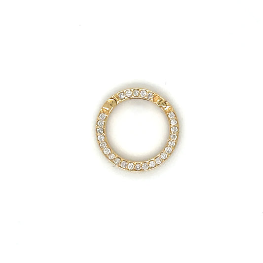 14k Yellow Gold Diamond Round Lock