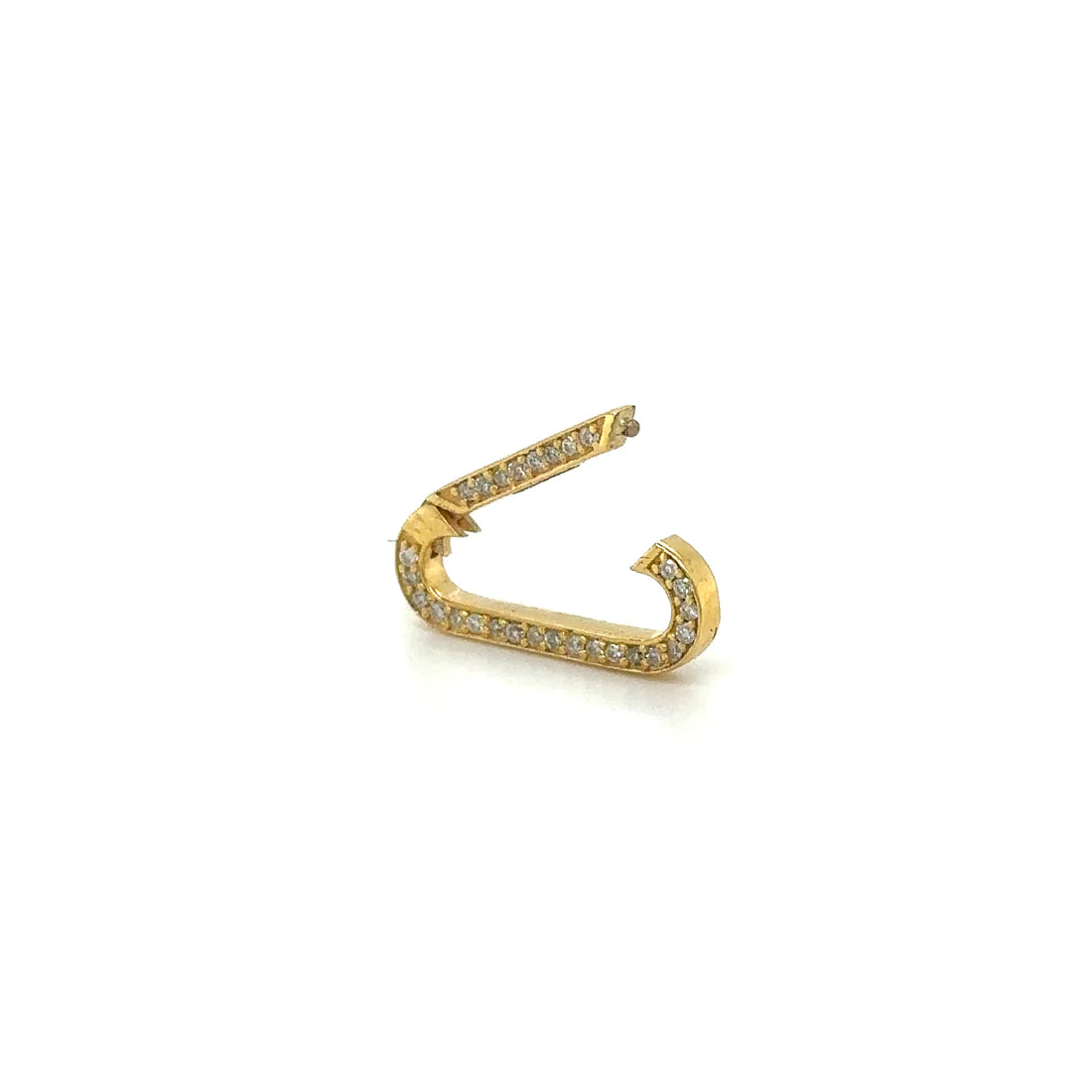 14k Yellow Gold Diamond Paperclip Lock