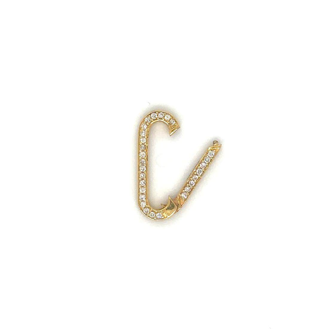 14k Yellow Gold Diamond Paperclip Lock