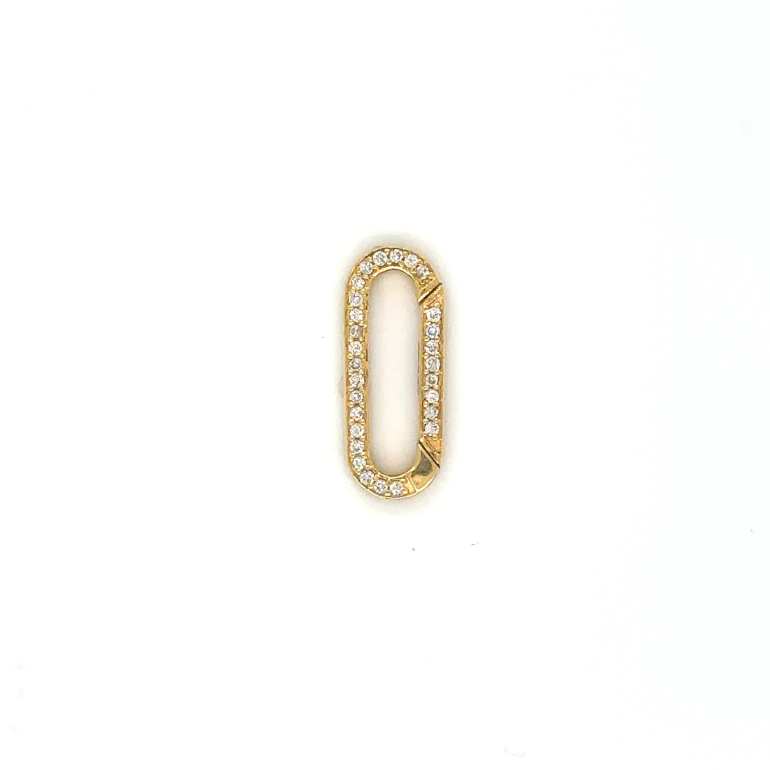 14k Yellow Gold Diamond Paperclip Lock