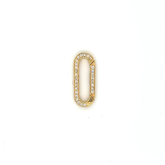 14k Yellow Gold Diamond Paperclip Lock