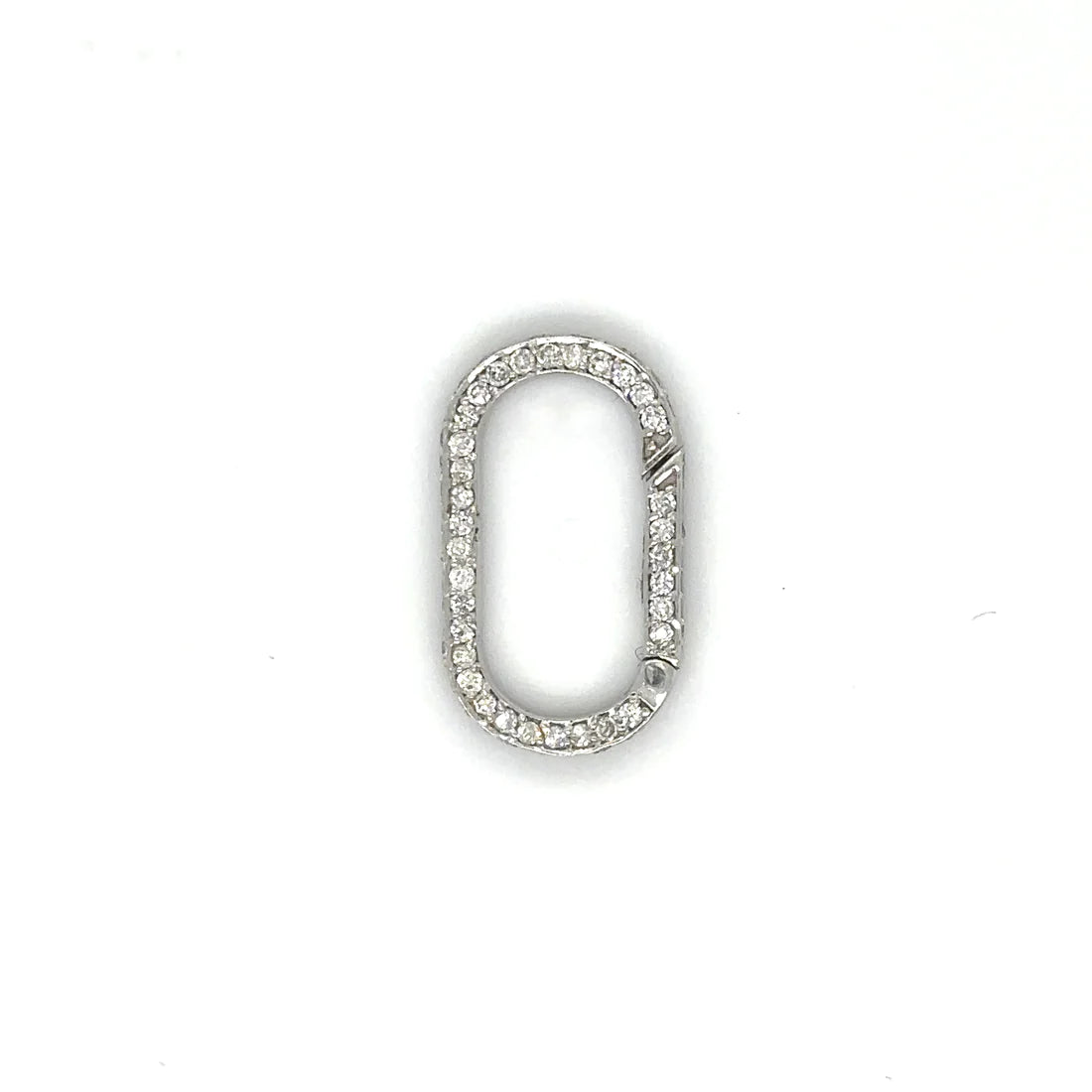 14k White Gold Diamond Paperclip Lock