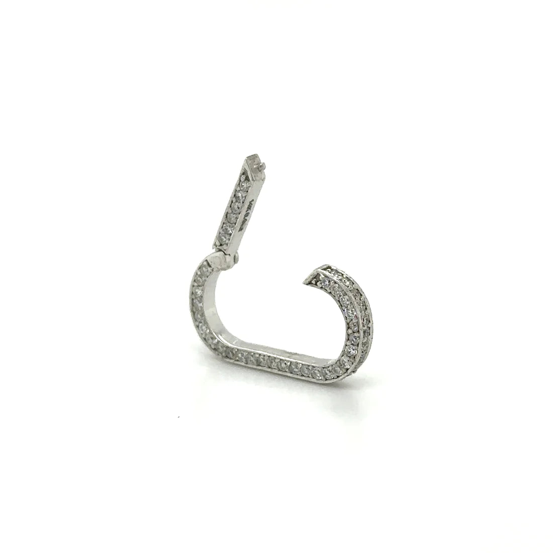 14k White Gold Diamond Paperclip Lock