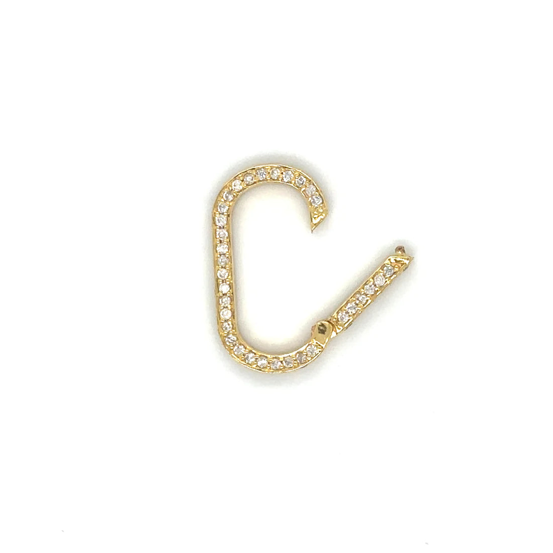 14k Yellow Gold Diamond Paperclip Lock