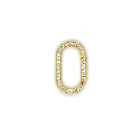 14k Yellow Gold Diamond Paperclip Lock