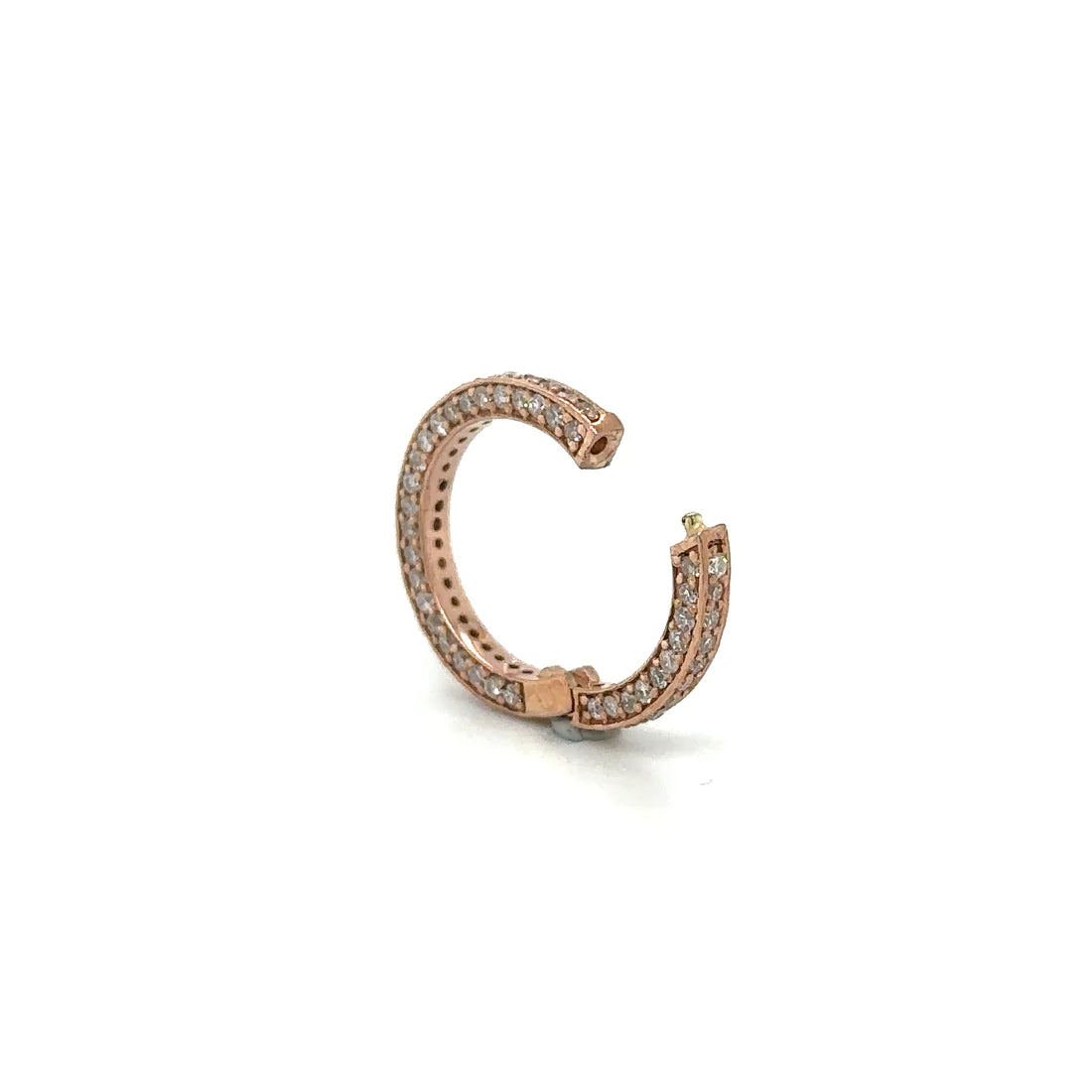14k Rose Gold Diamond Round Lock