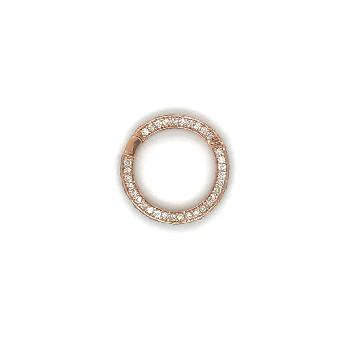 14k Rose Gold Diamond Round Lock