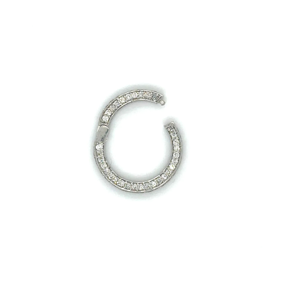 14k White Gold Diamond Round Lock