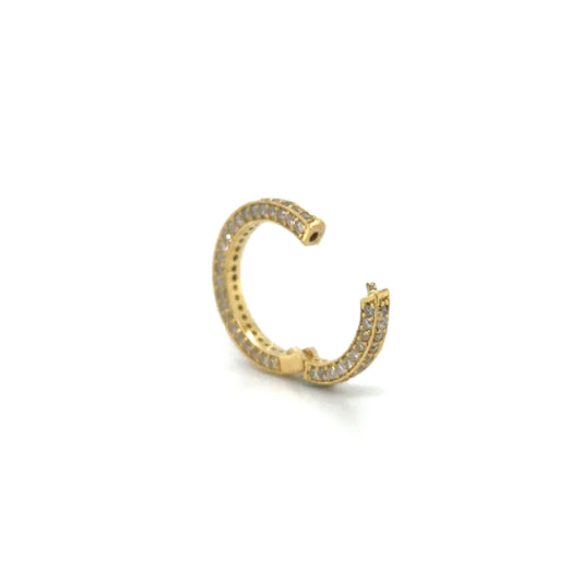 14k Yellow Gold Diamond Round Lock