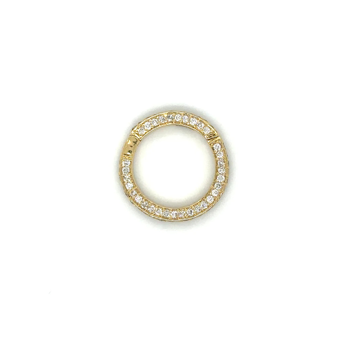 14k Yellow Gold Diamond Round Lock