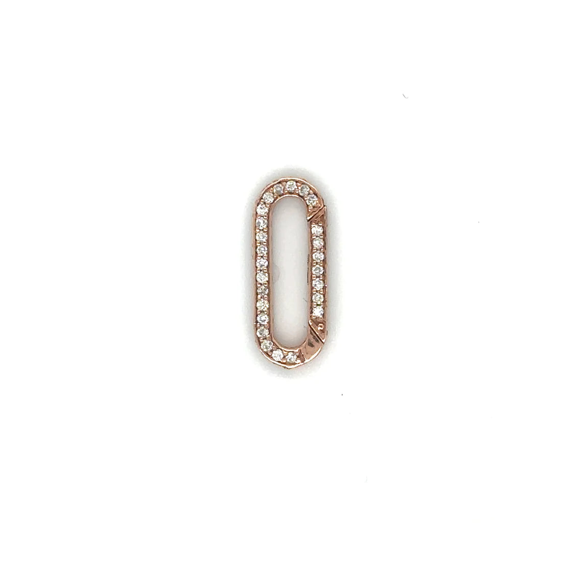 14k Rose Gold Diamond Paperclip Lock