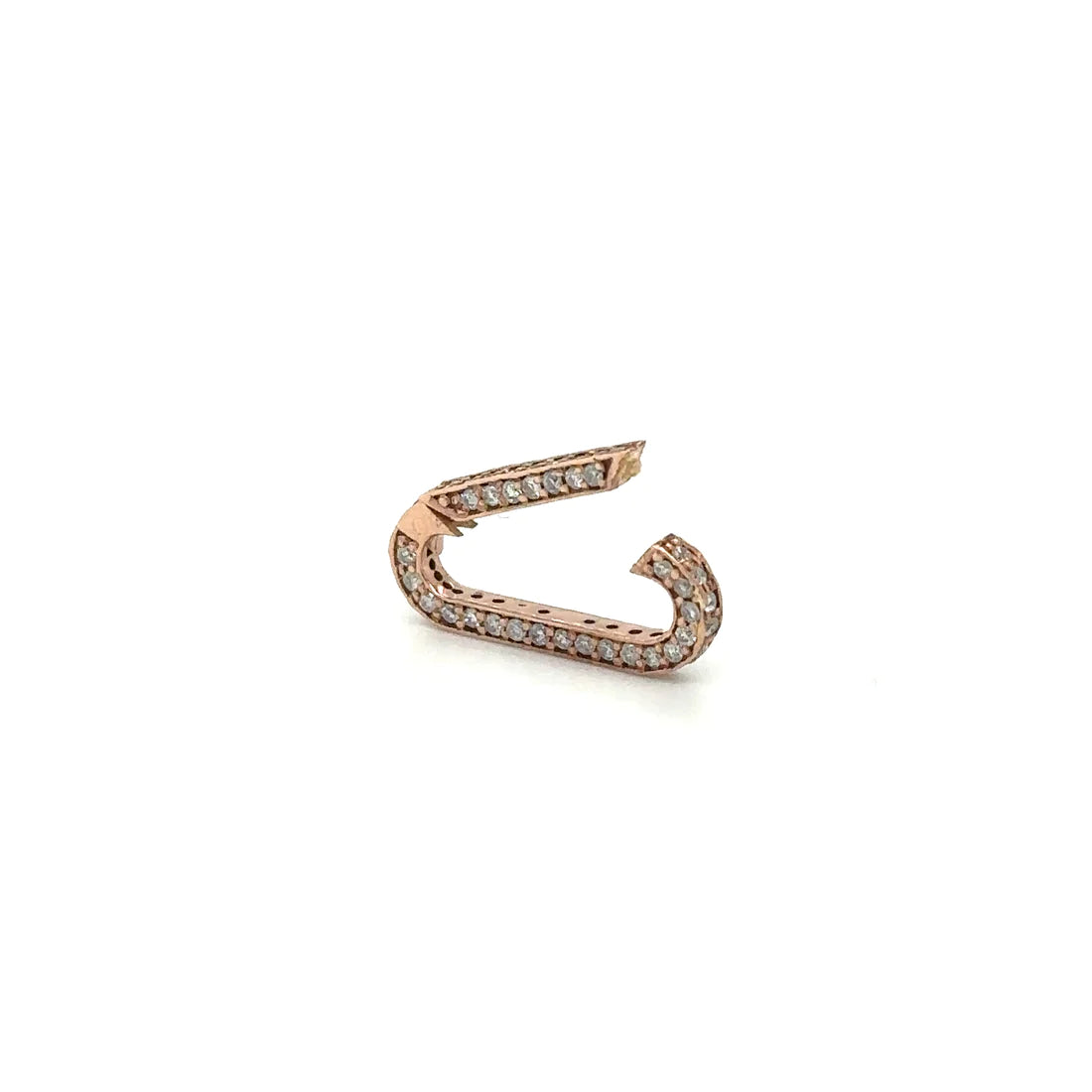 14k Rose Gold Diamond Paperclip Lock
