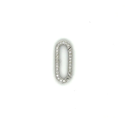 14k White Gold Diamond Paperclip Lock