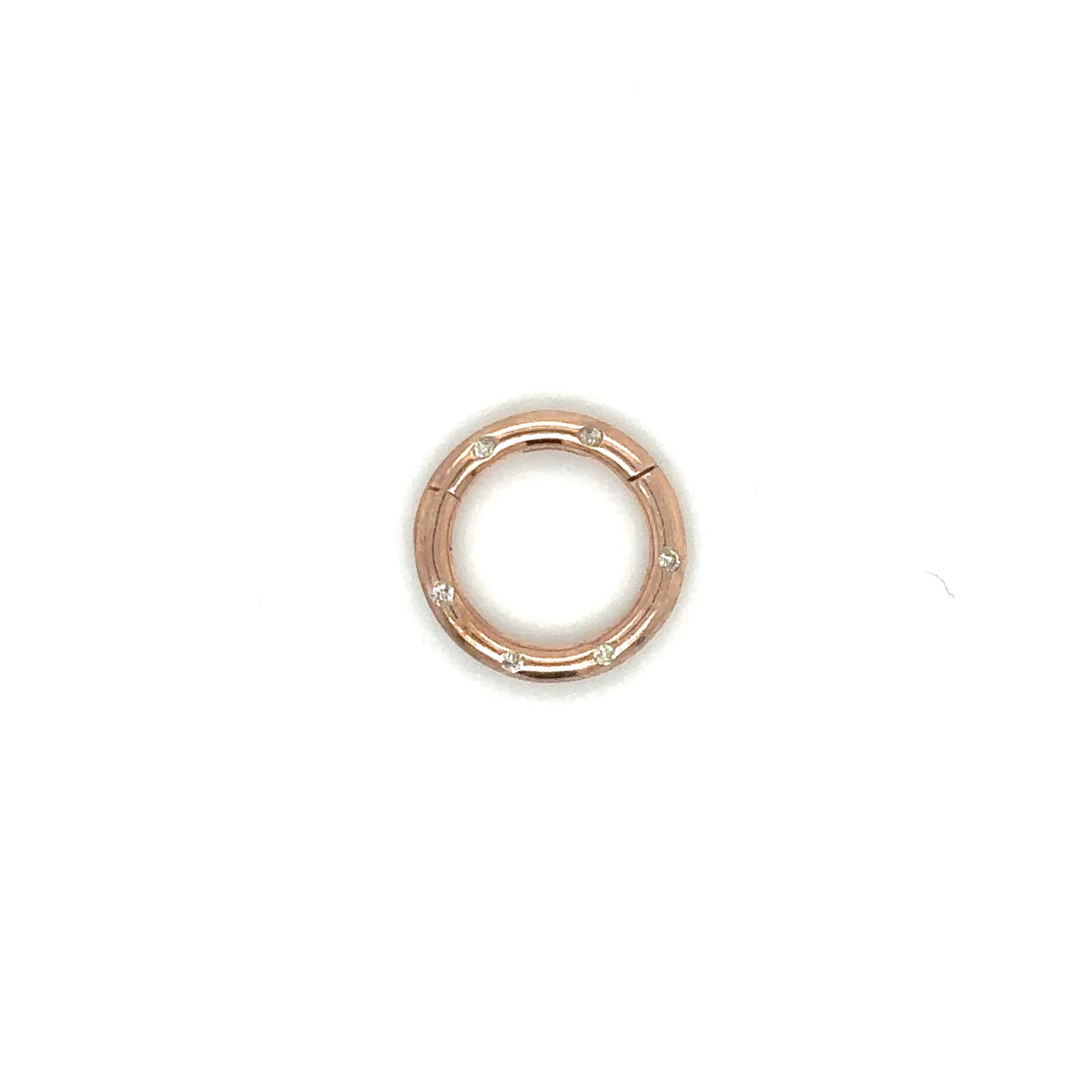 14k Rose Gold Diamond Round Lock