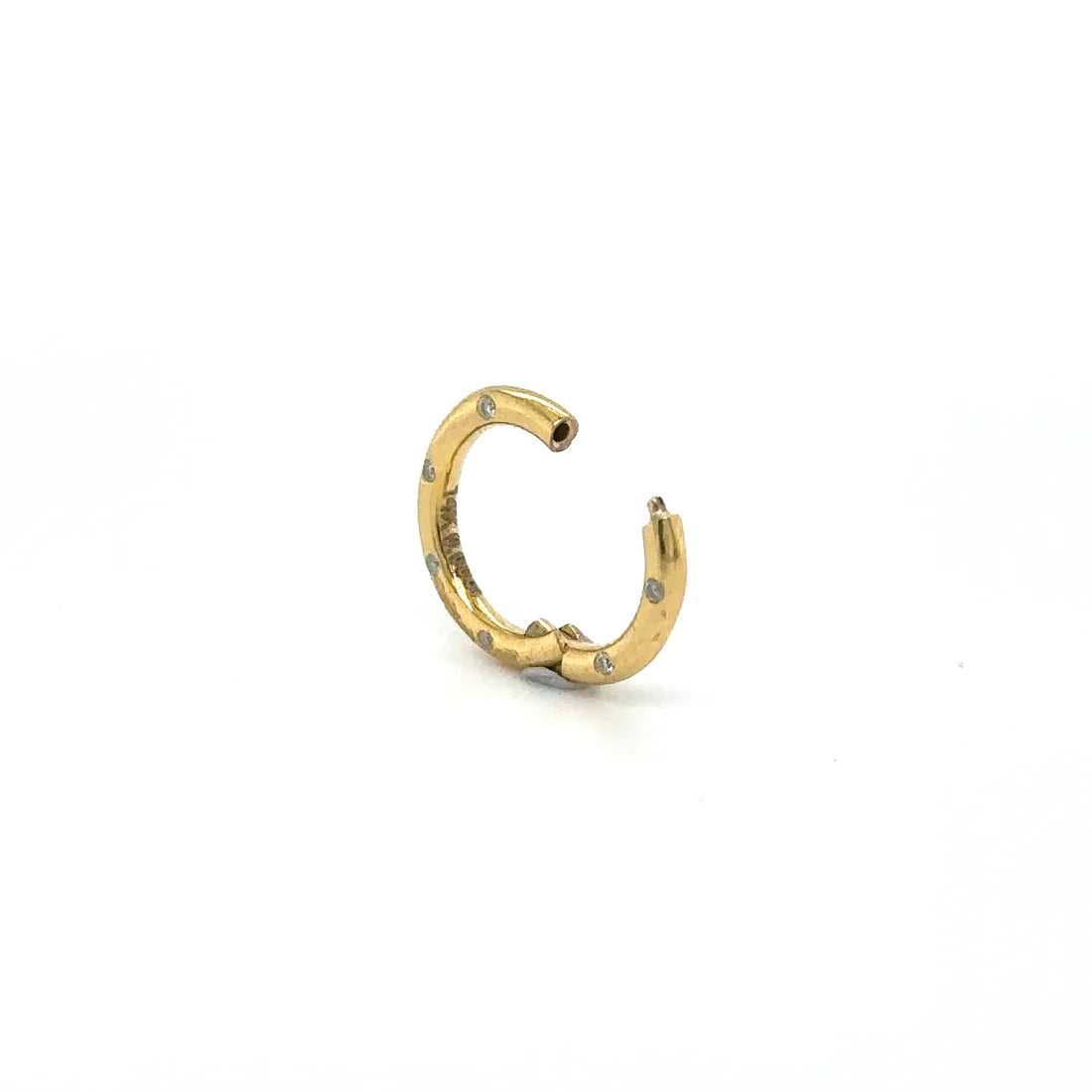 14k Yellow Gold Diamond Round Lock