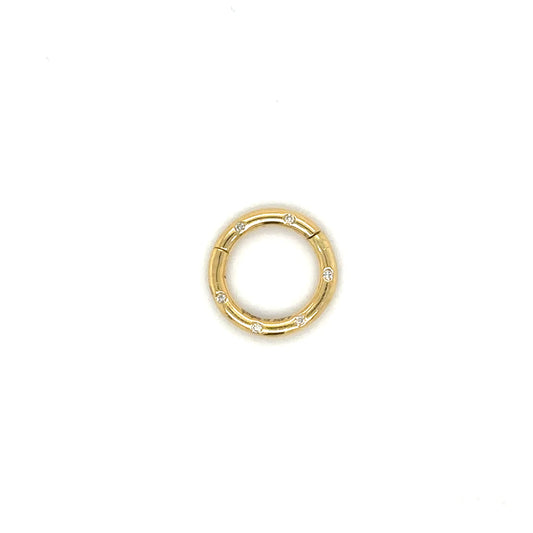 14k Yellow Gold Diamond Round Lock