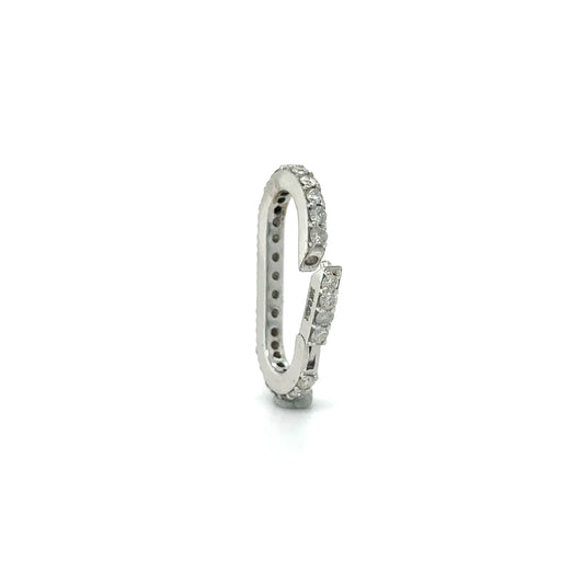 14k White Gold Diamond Paperclip Lock