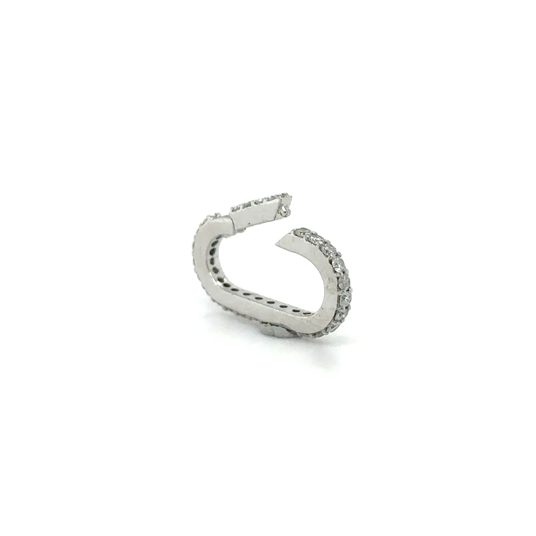 14k White Gold Diamond Paperclip Lock
