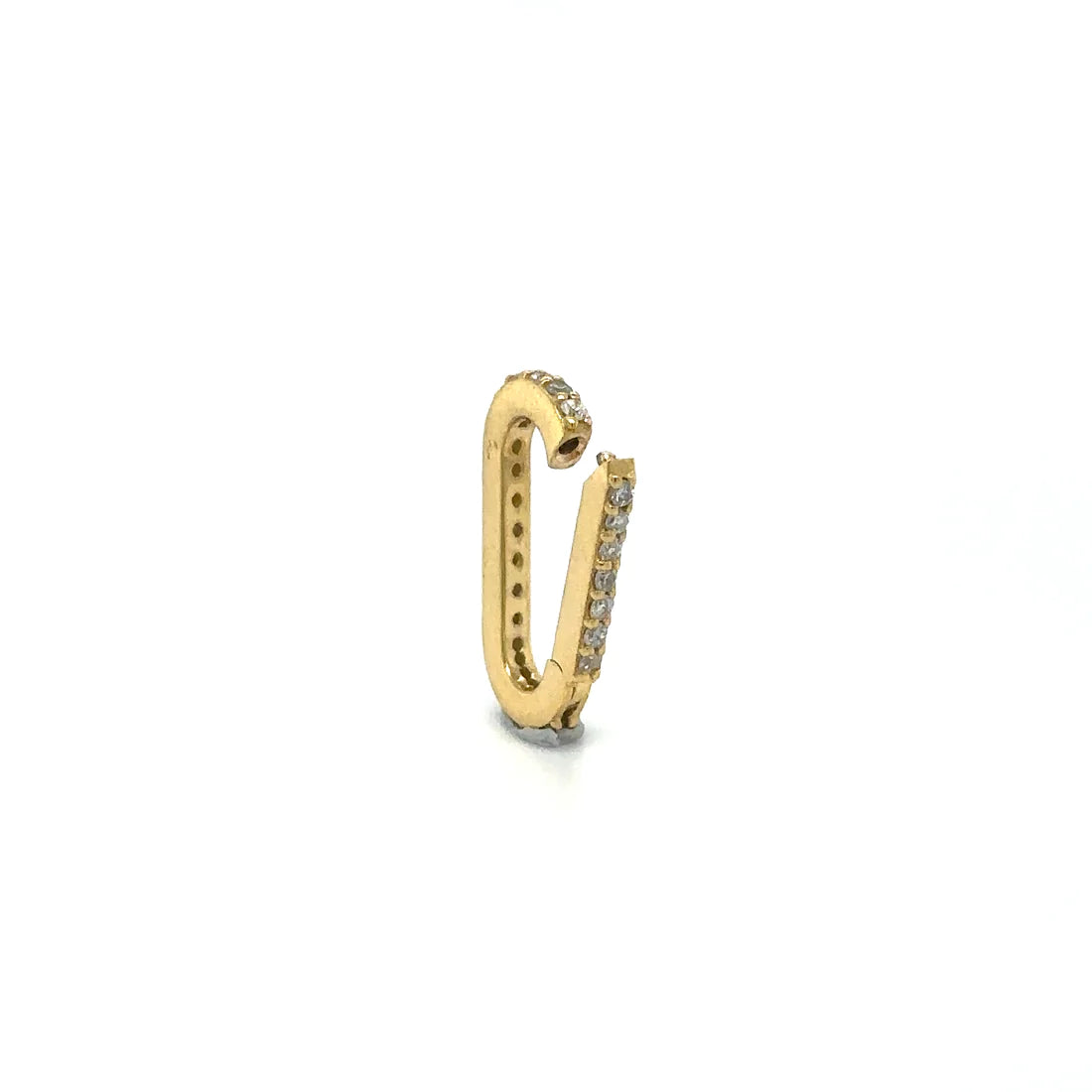 14k Yellow Gold Diamond Paperclip Lock