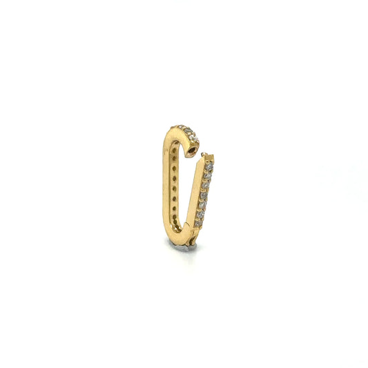 14k Yellow Gold Diamond Paperclip Lock