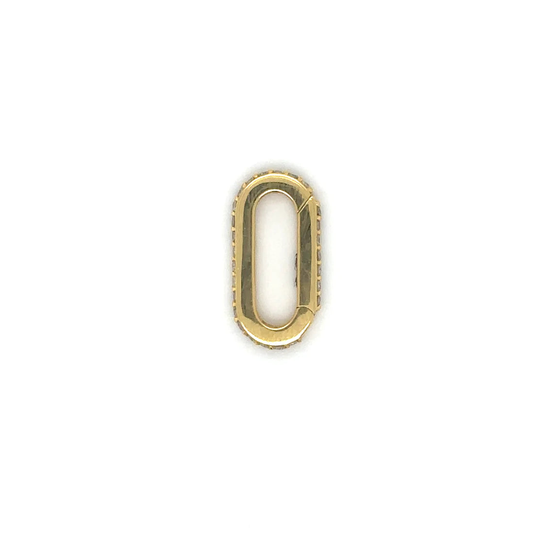14k Yellow Gold Diamond Paperclip Lock