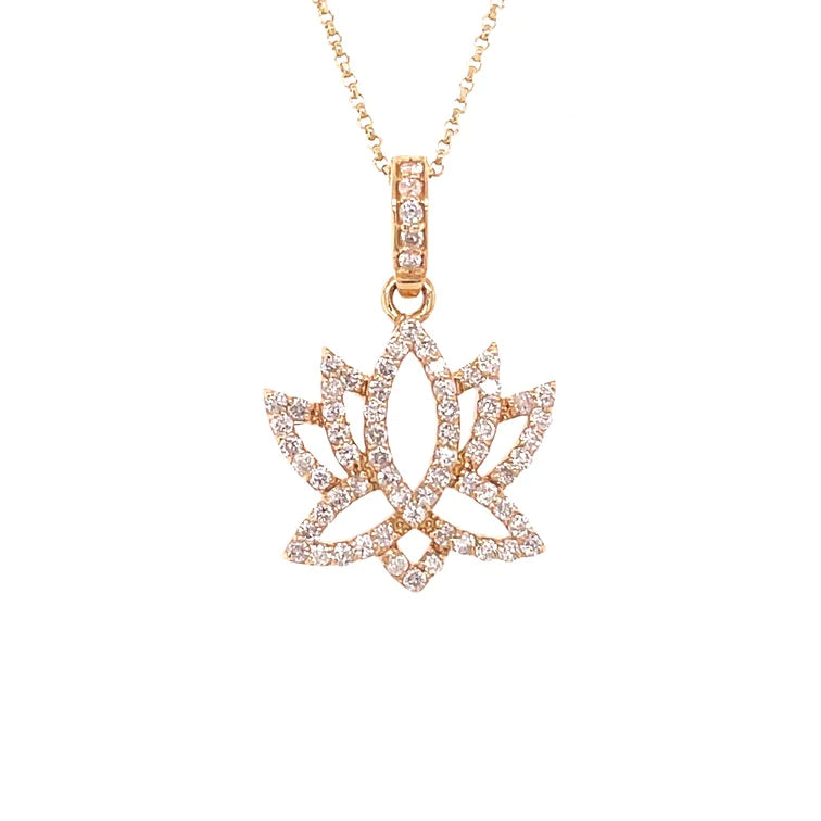 14KT Gold Lotus Pendant