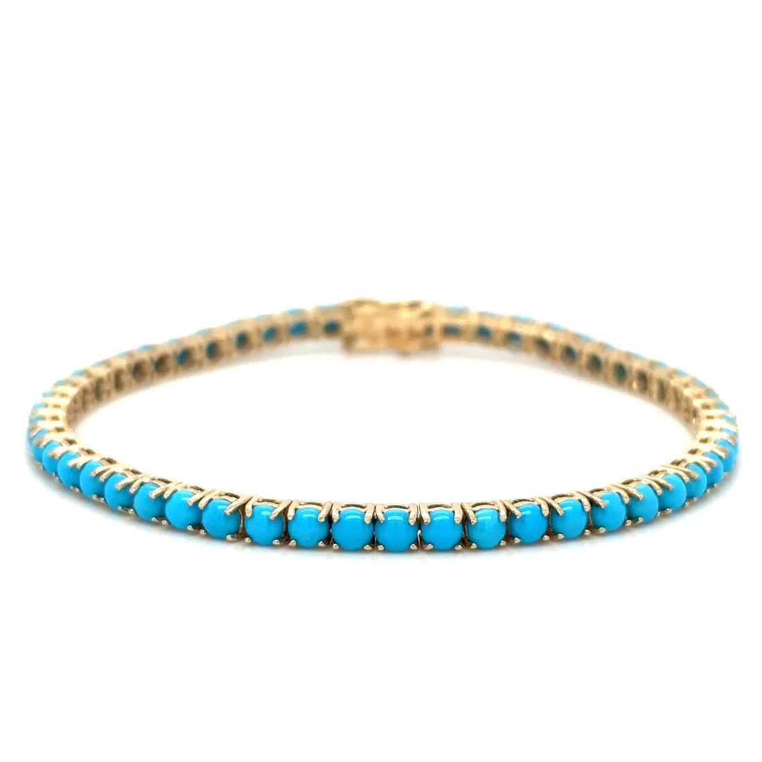 14k Yellow Gold Turquoise Bracelet