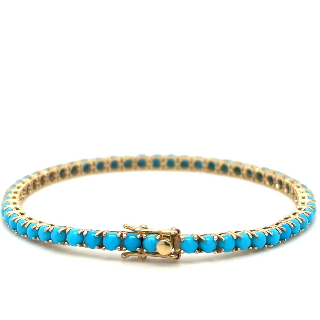 14k Yellow Gold Turquoise Bracelet