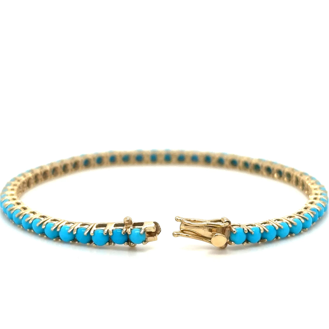 14k Yellow Gold Turquoise Bracelet